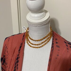 Beautiful Amber Macy’s Long Bead Necklace!